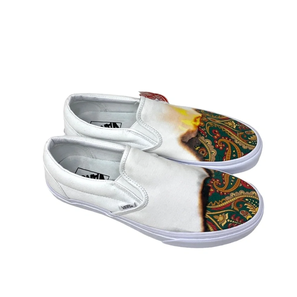 VANS Classic Slip On Shoes Low Top White Women Canvas Sneakers Skate VN000XG8AZQ